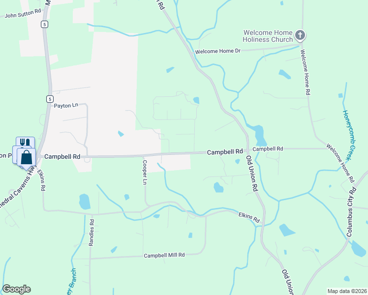 map of restaurants, bars, coffee shops, grocery stores, and more near 720 County Road 466 in Grant