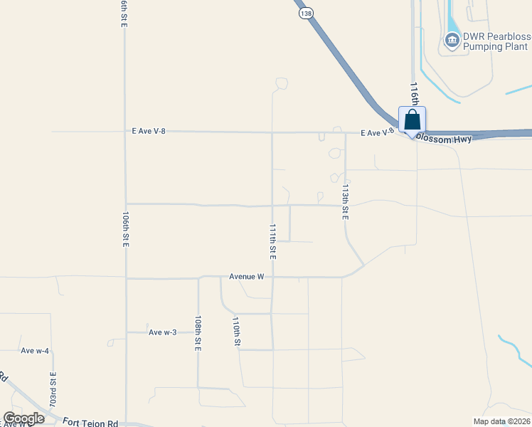 map of restaurants, bars, coffee shops, grocery stores, and more near 111th Street East in Pearblossom