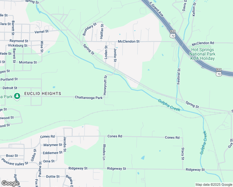 map of restaurants, bars, coffee shops, grocery stores, and more near 136 Waine Place in Hot Springs