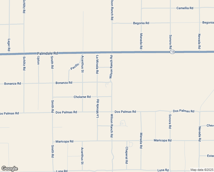 map of restaurants, bars, coffee shops, grocery stores, and more near 6465 Bonanza Road in Phelan