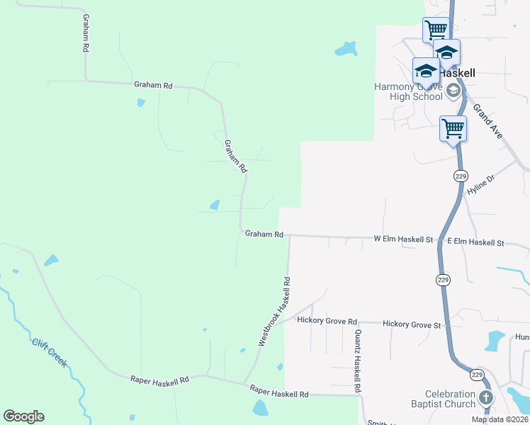 map of restaurants, bars, coffee shops, grocery stores, and more near 807 Troutman Rd in Benton