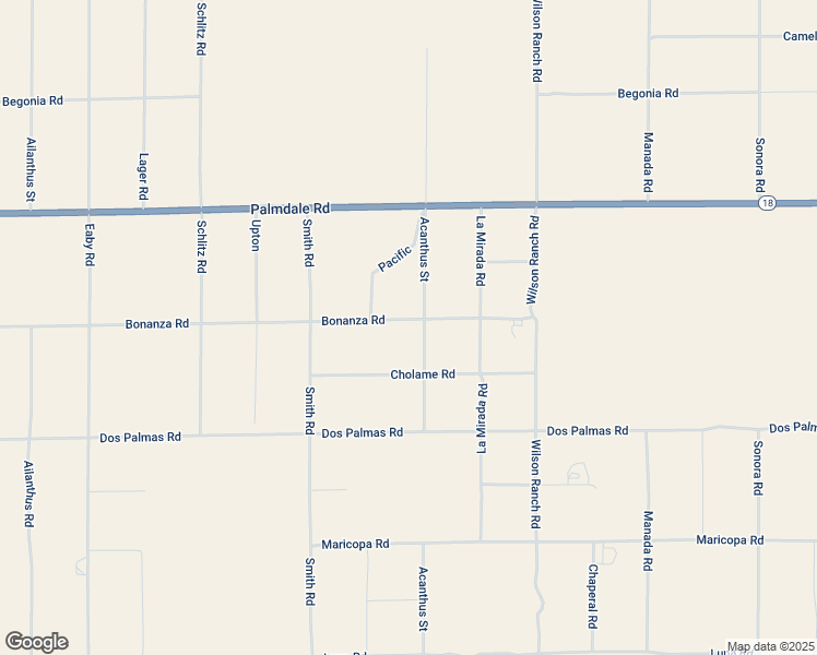 map of restaurants, bars, coffee shops, grocery stores, and more near 6273 Bonanza Road in Phelan