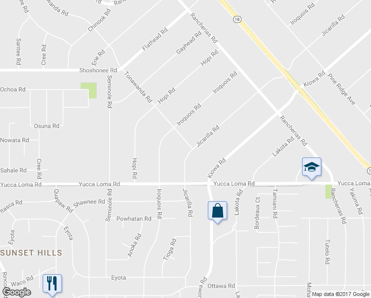 map of restaurants, bars, coffee shops, grocery stores, and more near 20865 Tonawanda Road in Apple Valley