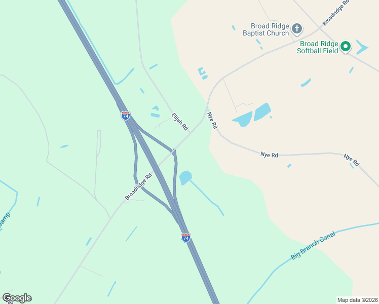 map of restaurants, bars, coffee shops, grocery stores, and more near 195 North Broadridge Road in Orrum