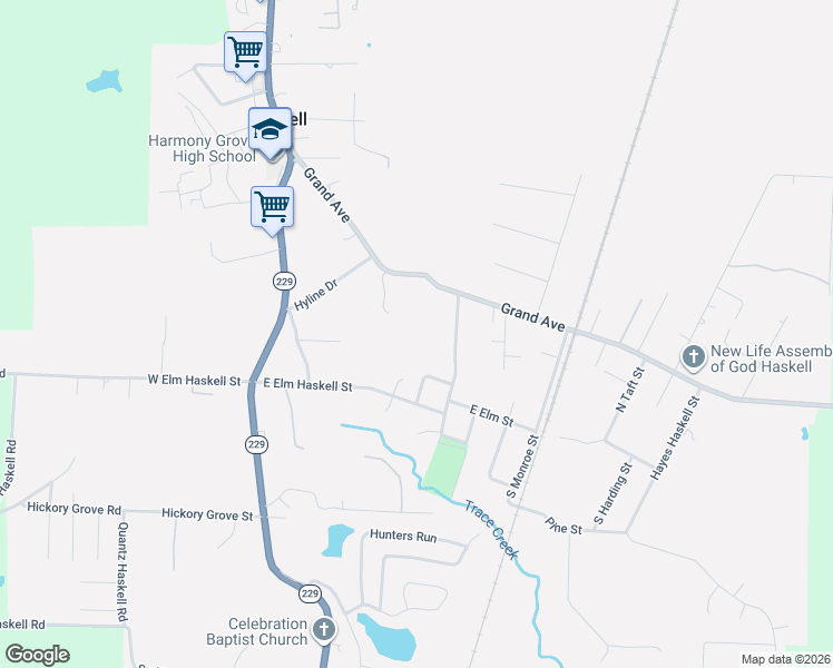 map of restaurants, bars, coffee shops, grocery stores, and more near in Saline County