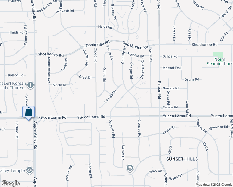 map of restaurants, bars, coffee shops, grocery stores, and more near 13865 Titonka Road in Apple Valley