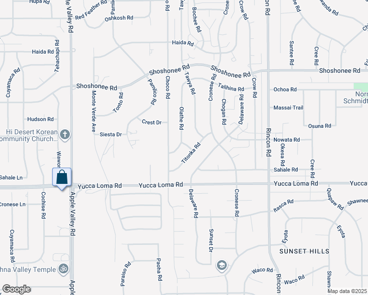 map of restaurants, bars, coffee shops, grocery stores, and more near 13855 Olathe Road in Apple Valley