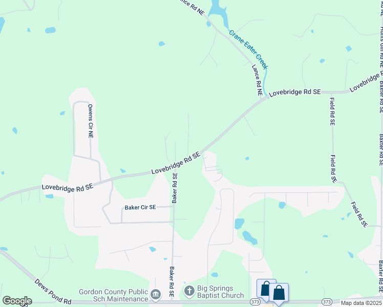 map of restaurants, bars, coffee shops, grocery stores, and more near 770 Lovebridge Road Southeast in Calhoun