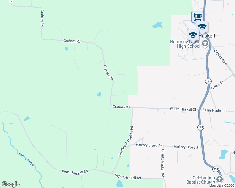 map of restaurants, bars, coffee shops, grocery stores, and more near 807 Troutman Road in Benton