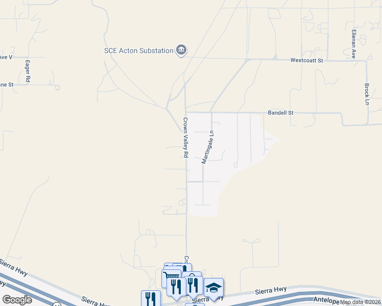 map of restaurants, bars, coffee shops, grocery stores, and more near 3627 Spanish Bit Drive in Acton