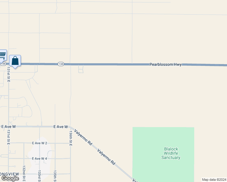 map of restaurants, bars, coffee shops, grocery stores, and more near East Avenue V 12 in Pearblossom