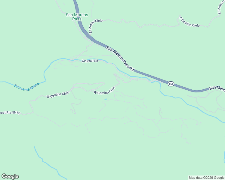 map of restaurants, bars, coffee shops, grocery stores, and more near 5651 West Camino Cielo in Santa Barbara