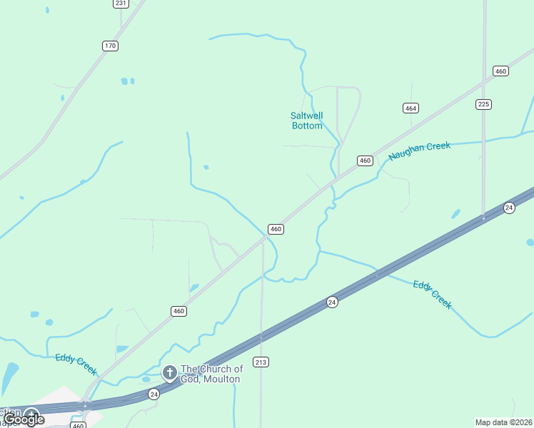 map of restaurants, bars, coffee shops, grocery stores, and more near 17459 County Road 460 in Moulton