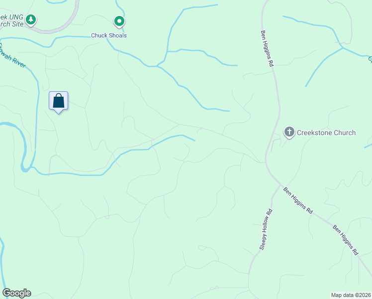 map of restaurants, bars, coffee shops, grocery stores, and more near 85 Misty Hollow Drive in Dahlonega