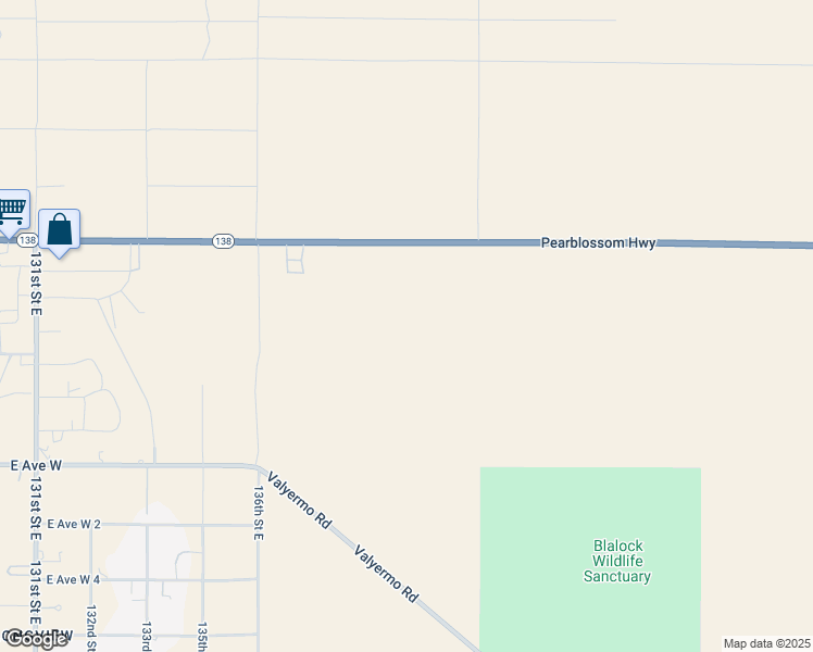 map of restaurants, bars, coffee shops, grocery stores, and more near 136 East Avenue V 12 in Pearblossom