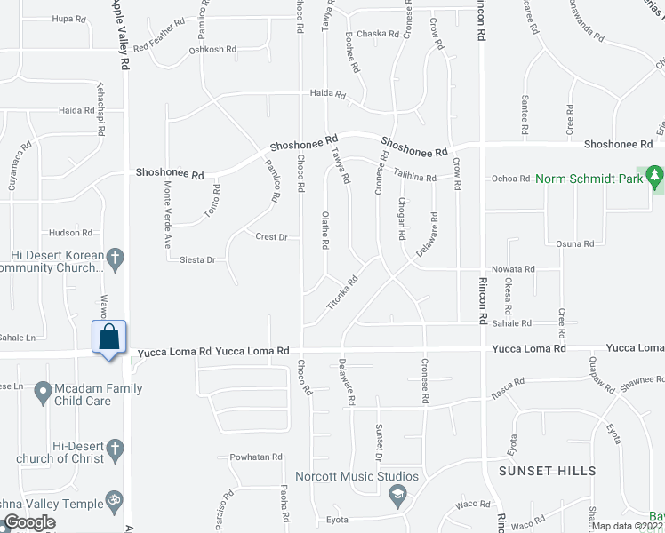 map of restaurants, bars, coffee shops, grocery stores, and more near 13855 Olathe Road in Apple Valley