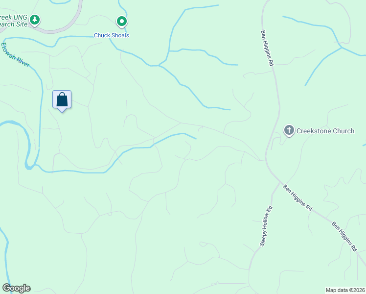 map of restaurants, bars, coffee shops, grocery stores, and more near 85 Misty Hollow Drive in Dahlonega