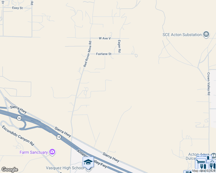 map of restaurants, bars, coffee shops, grocery stores, and more near 34340 Red Rover Mine Road in Acton