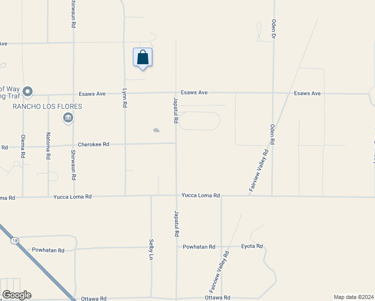 map of restaurants, bars, coffee shops, grocery stores, and more near Japatul Road in Apple Valley