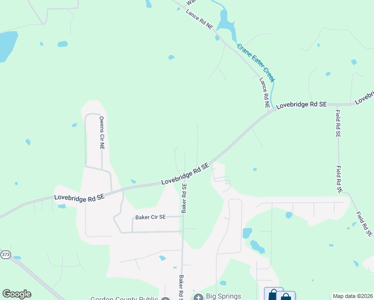 map of restaurants, bars, coffee shops, grocery stores, and more near 676 Lovebridge Road Southeast in Calhoun