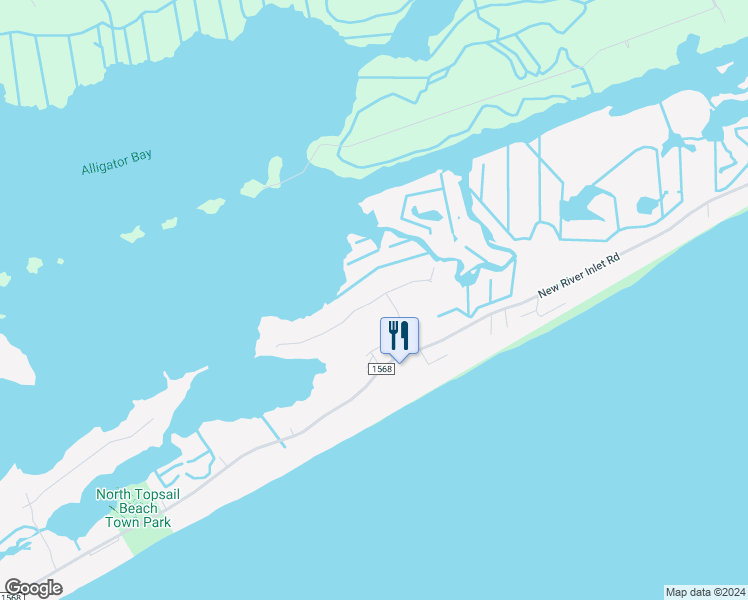 map of restaurants, bars, coffee shops, grocery stores, and more near 39 Sailview Drive in North Topsail Beach