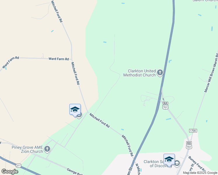 map of restaurants, bars, coffee shops, grocery stores, and more near 275 McCullum Road in Clarkton