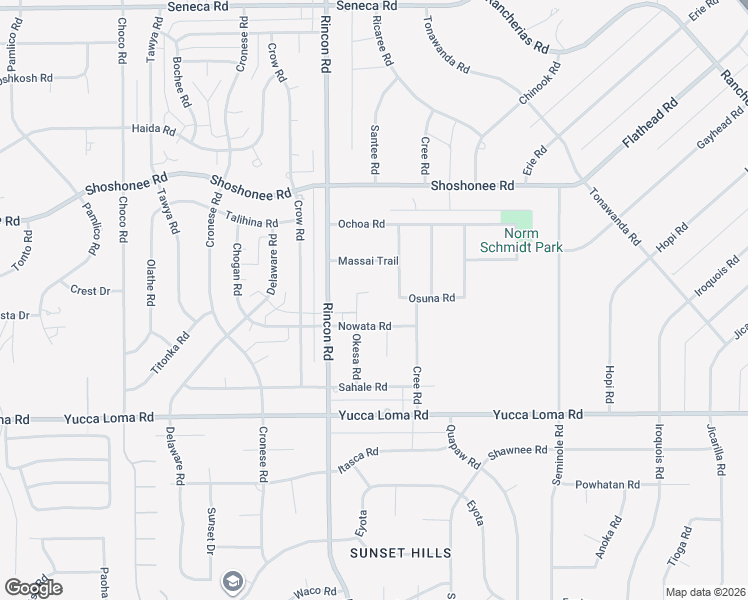 map of restaurants, bars, coffee shops, grocery stores, and more near 13955 Okesa Road in Apple Valley