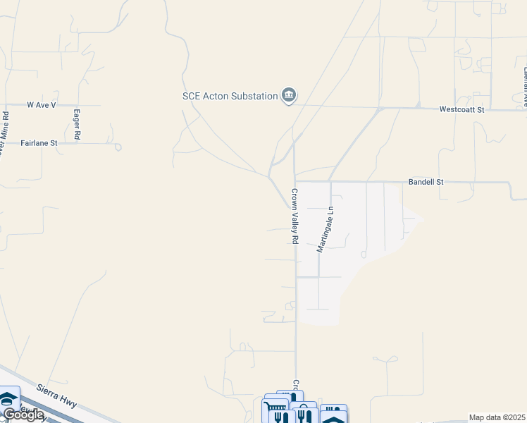 map of restaurants, bars, coffee shops, grocery stores, and more near 34401 Governor Mine Road in Acton