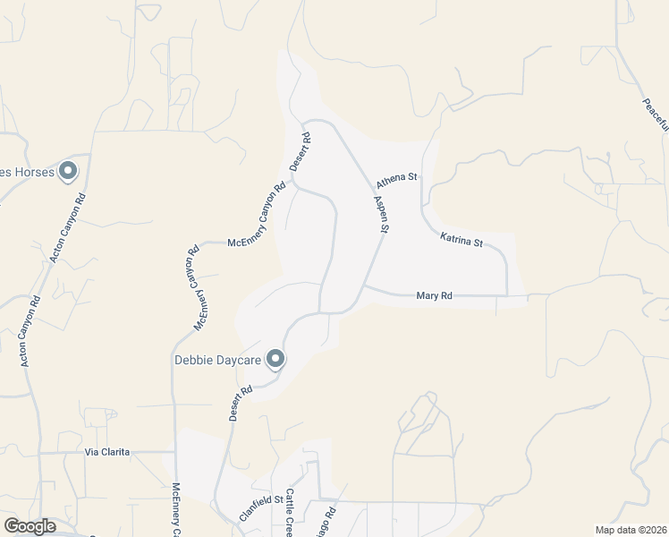 map of restaurants, bars, coffee shops, grocery stores, and more near 34330 Desert Road in Acton