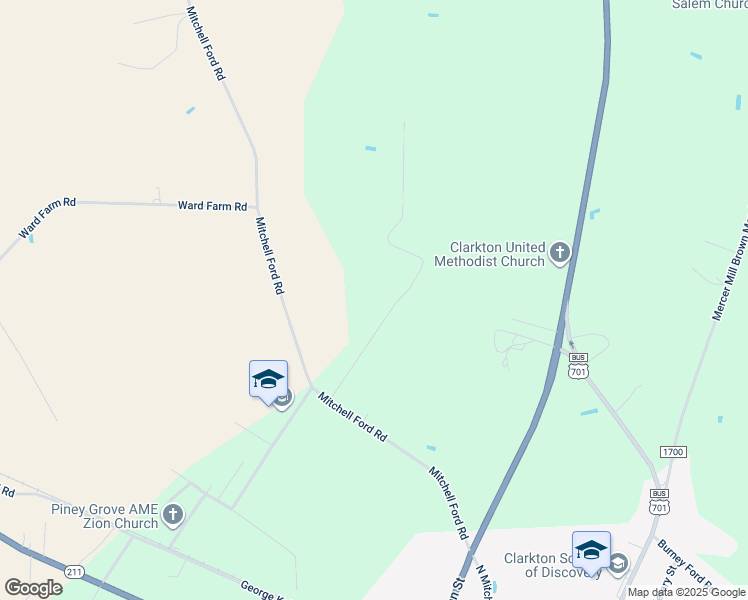 map of restaurants, bars, coffee shops, grocery stores, and more near 275 McCullum Road in Clarkton