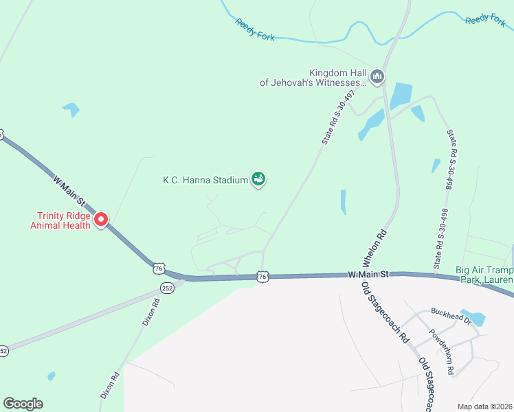 map of restaurants, bars, coffee shops, grocery stores, and more near 5058 U.S. 76 in Laurens