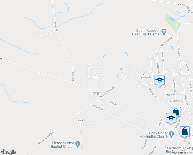 map of restaurants, bars, coffee shops, grocery stores, and more near 104 Pinecrest Drive in Fairmont