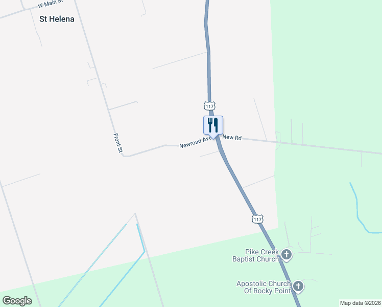 map of restaurants, bars, coffee shops, grocery stores, and more near 3421 Newroad Avenue in Burgaw