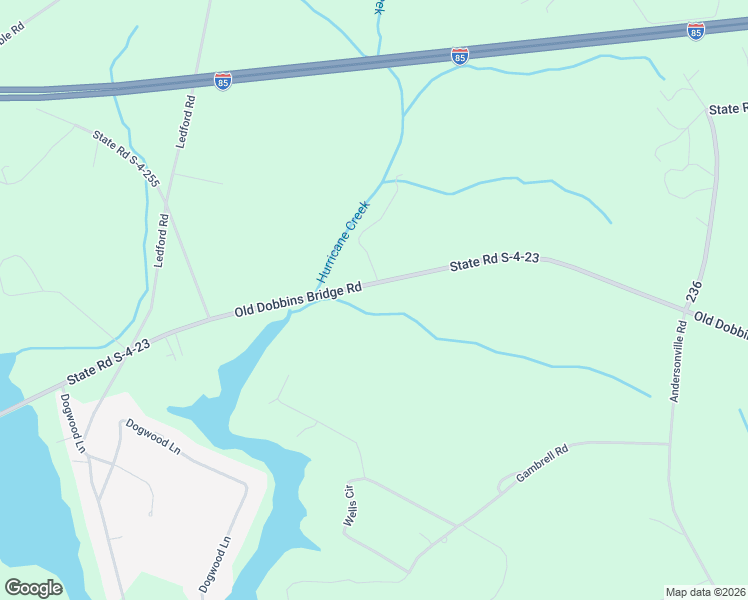 map of restaurants, bars, coffee shops, grocery stores, and more near 2349 Old Dobbins Bridge Road in Townville