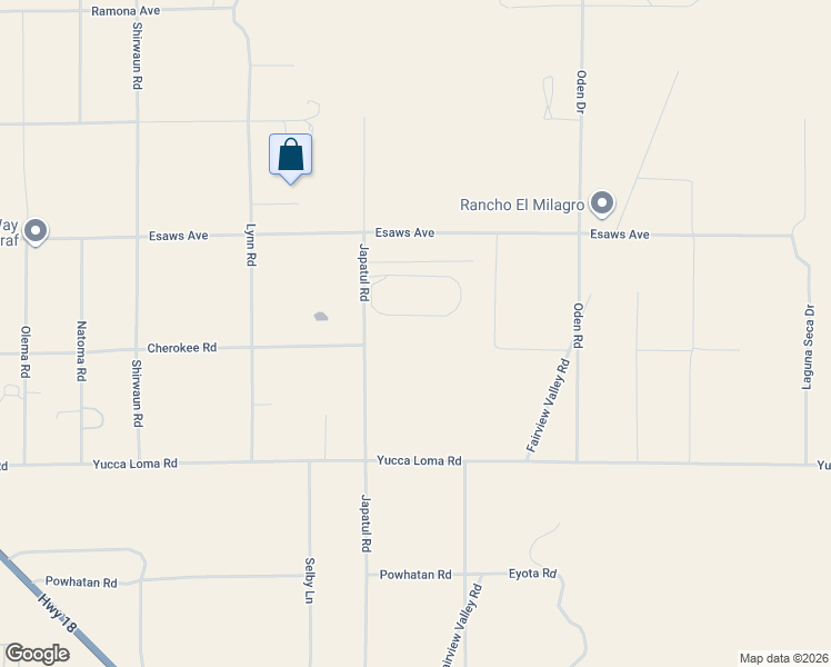 map of restaurants, bars, coffee shops, grocery stores, and more near 13925 Japatul Road in Apple Valley