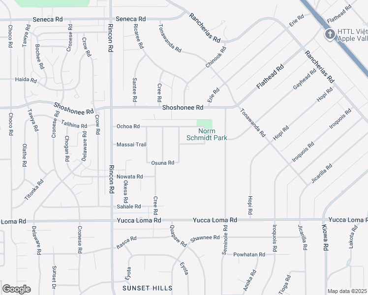 map of restaurants, bars, coffee shops, grocery stores, and more near 13991 Falling Leaf Road in Apple Valley