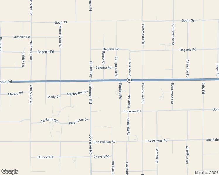 map of restaurants, bars, coffee shops, grocery stores, and more near 5077 Palmdale Road in Phelan