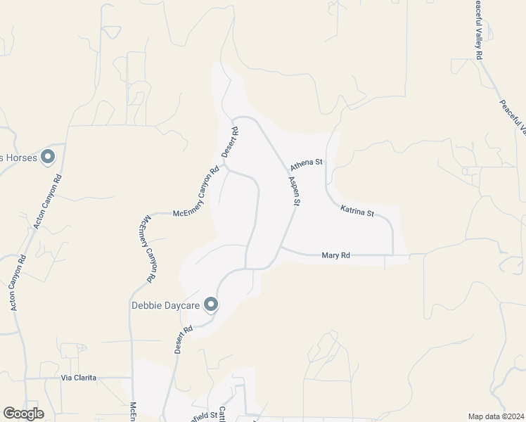 map of restaurants, bars, coffee shops, grocery stores, and more near 34412 Desert Road in Acton