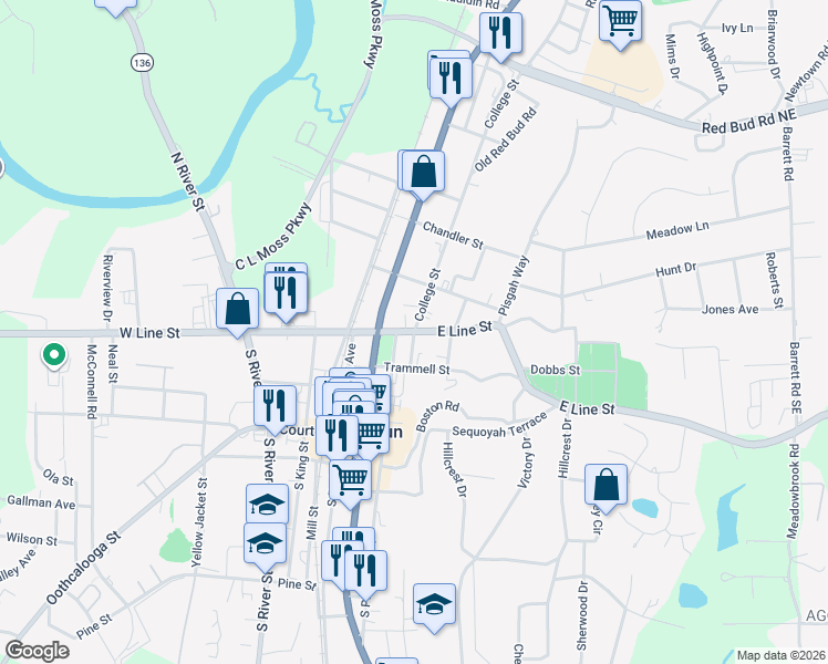 map of restaurants, bars, coffee shops, grocery stores, and more near in 