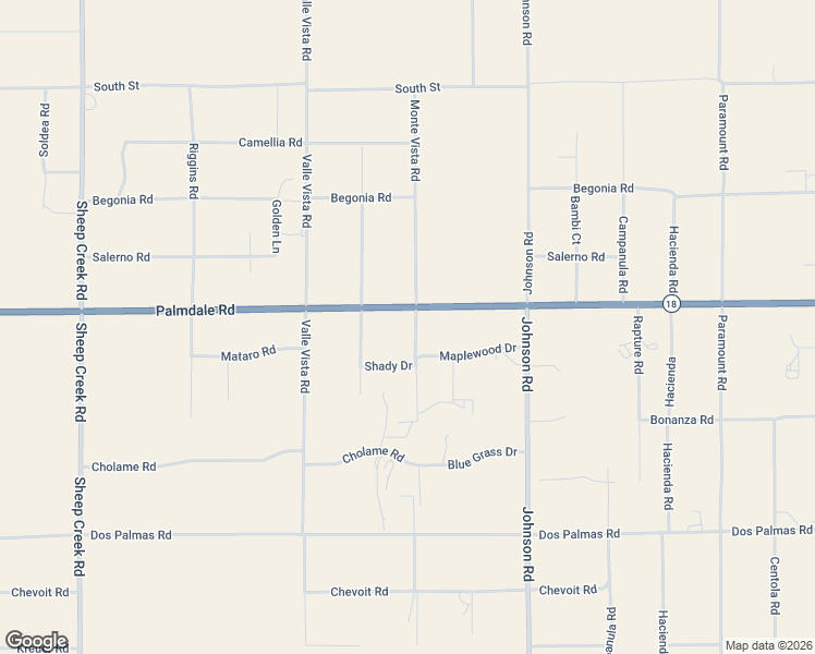 map of restaurants, bars, coffee shops, grocery stores, and more near 14058 Monte Vista Road in Phelan