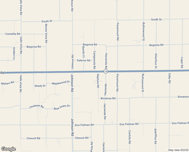 map of restaurants, bars, coffee shops, grocery stores, and more near 5077 Palmdale Road in Phelan