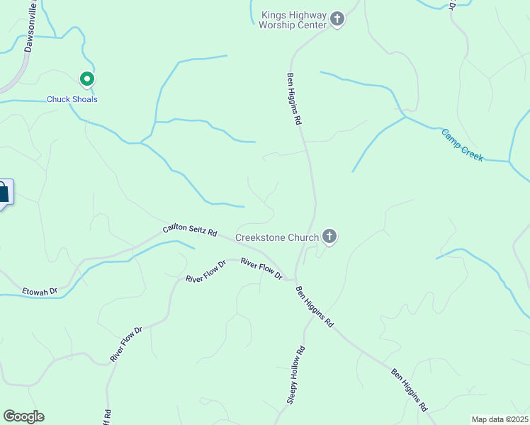 map of restaurants, bars, coffee shops, grocery stores, and more near 245 Royal Oaks Lane in Dahlonega