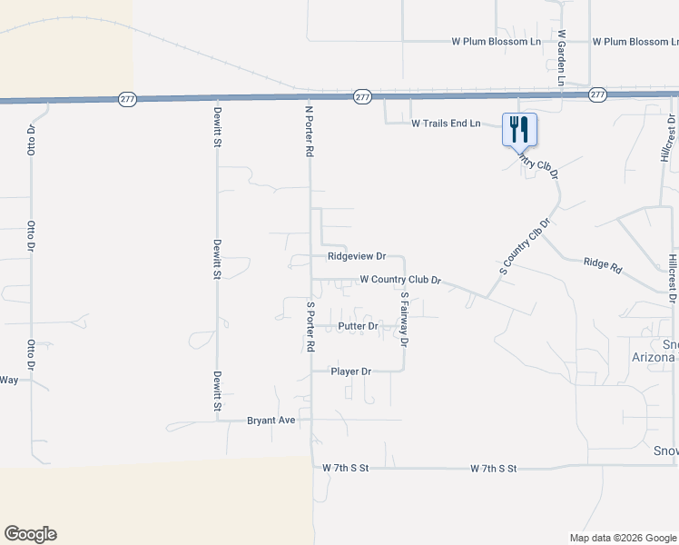 map of restaurants, bars, coffee shops, grocery stores, and more near 3064 West Country Club Drive in Snowflake