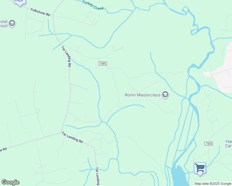 map of restaurants, bars, coffee shops, grocery stores, and more near 153 Tides End Drive in Holly Ridge