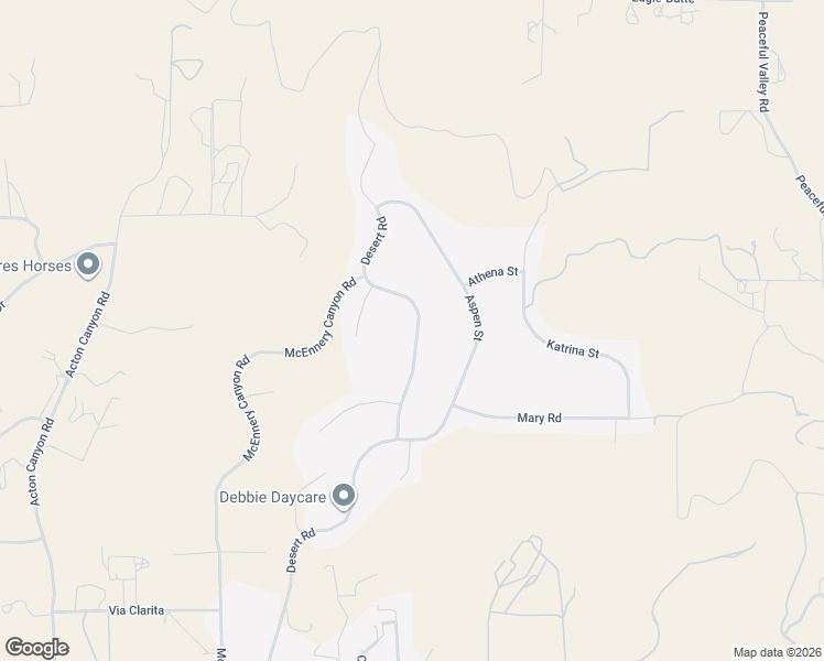 map of restaurants, bars, coffee shops, grocery stores, and more near 34412 Desert Road in Acton