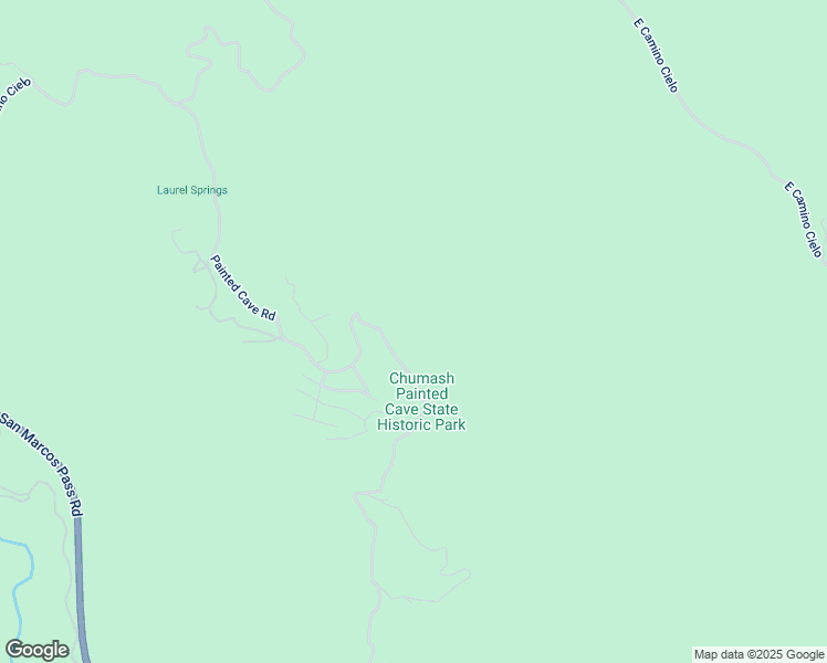 map of restaurants, bars, coffee shops, grocery stores, and more near 2736 Painted Cave Road in Santa Barbara