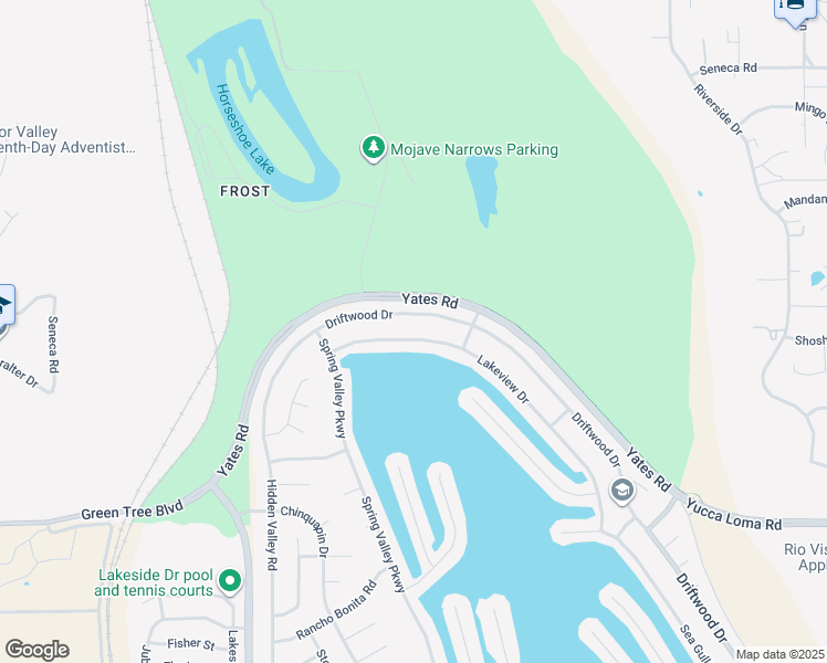 map of restaurants, bars, coffee shops, grocery stores, and more near 17980 Lakeview Drive in Victorville