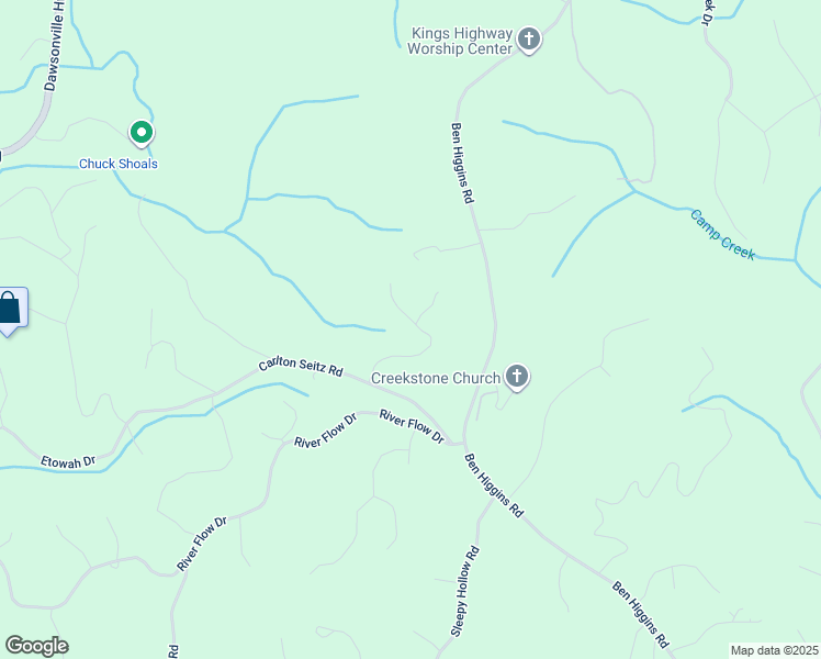 map of restaurants, bars, coffee shops, grocery stores, and more near 245 Royal Oaks Lane in Dahlonega
