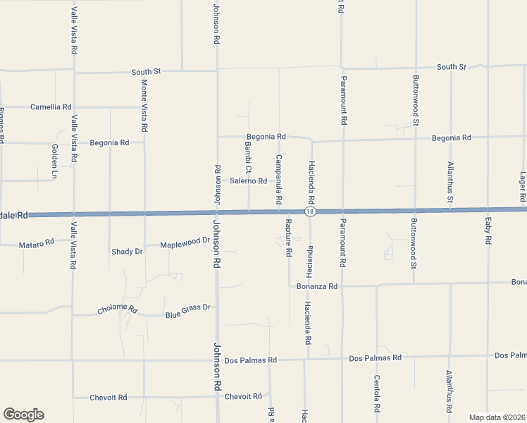 map of restaurants, bars, coffee shops, grocery stores, and more near Palmdale Road in Phelan