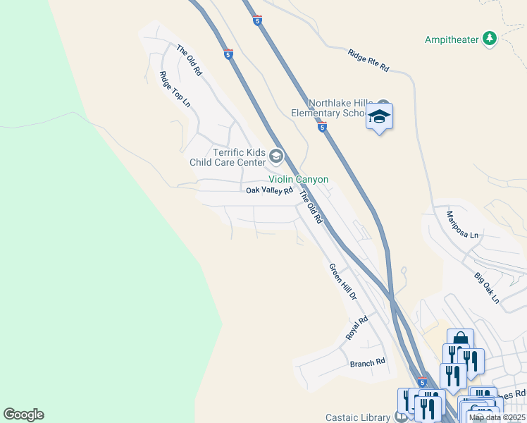 map of restaurants, bars, coffee shops, grocery stores, and more near 28450 Avion Circle in Castaic